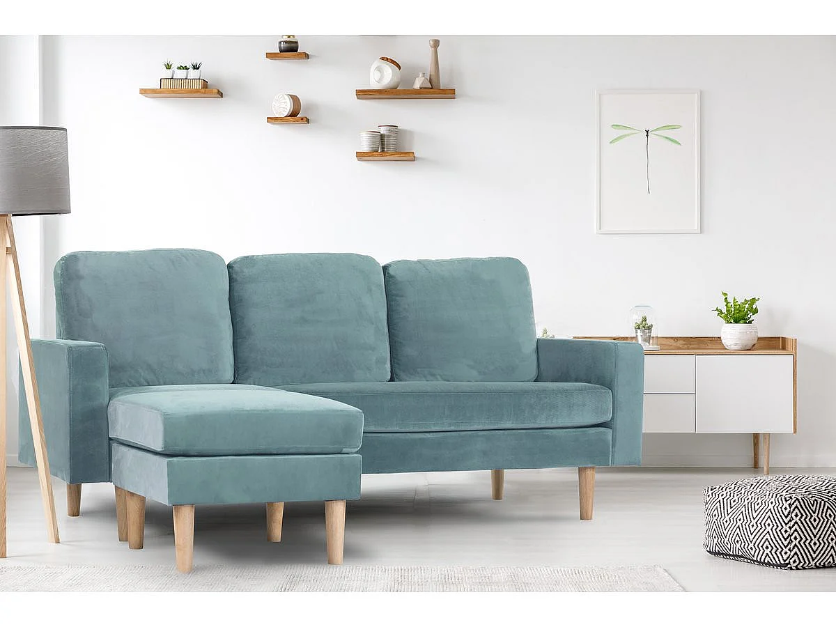 Ecksofa reversibel aus Stoff "Gabby" -  3-Sitzer - Hellgrau