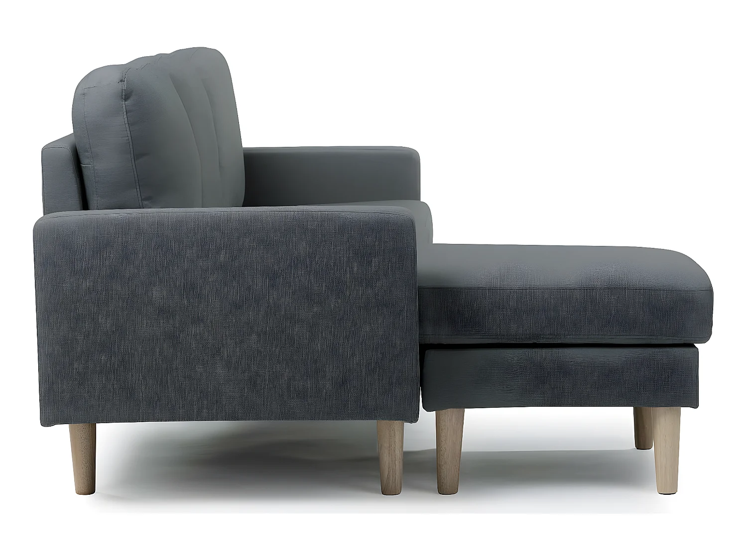 Sofá esquinero en tela "Gabby" - 3 plazas - Gris