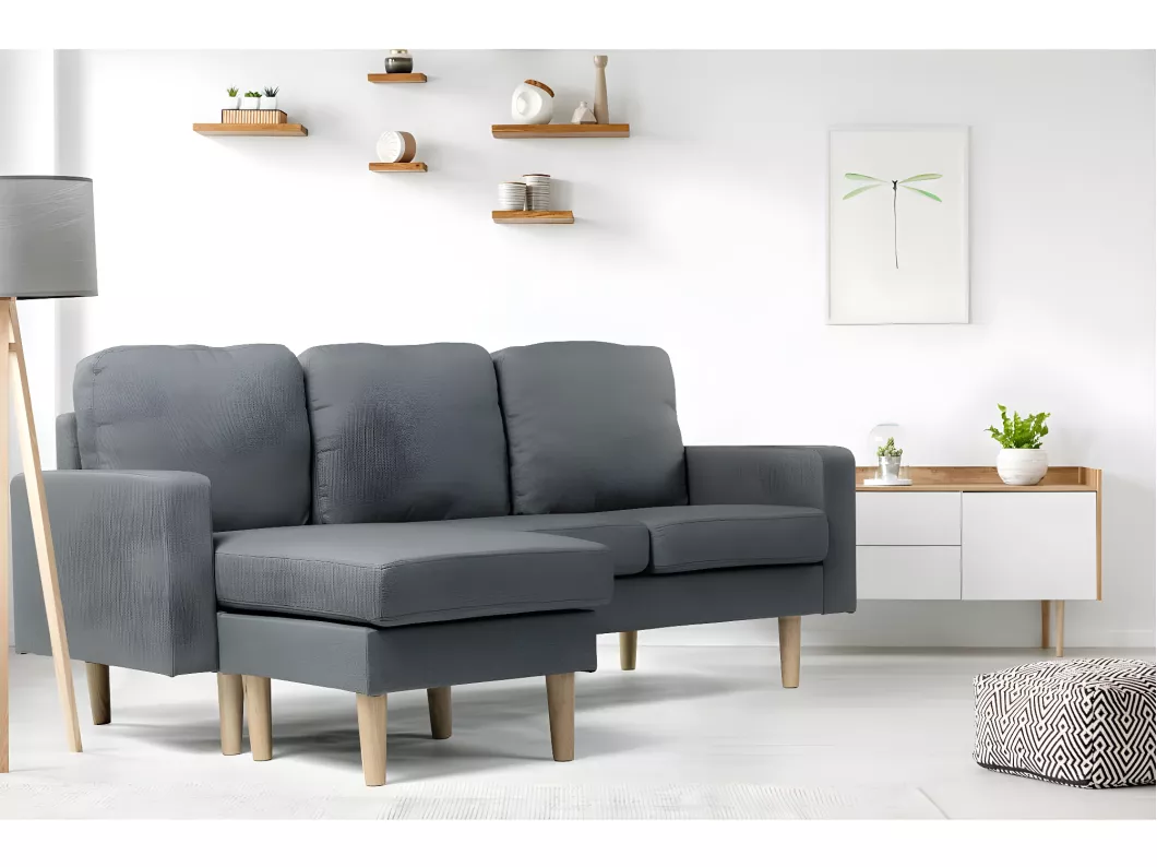 Kauf Unique Umkehrbares Textil-Ecksofa "Gabby" - 3 Plätze - Grau