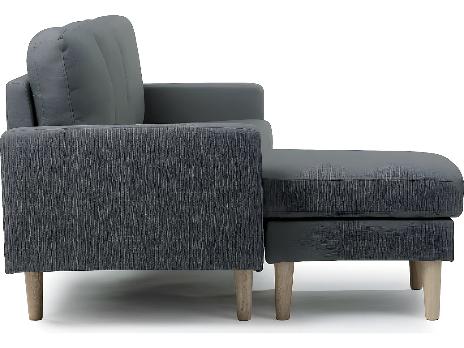 Kanapa narożna "Gabby" z weluru - Prawostronna lub lewostronna (możliwość zmiany położenia narożnika) - 3 miejsca - Szara