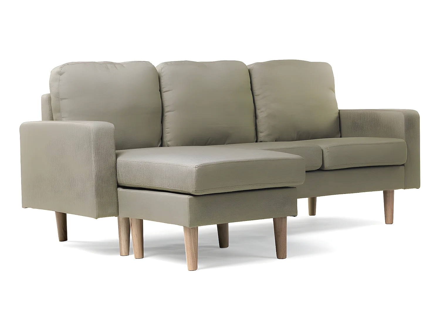 Sofá esquinero en tela "Gabby" - 3 plazas - Beige