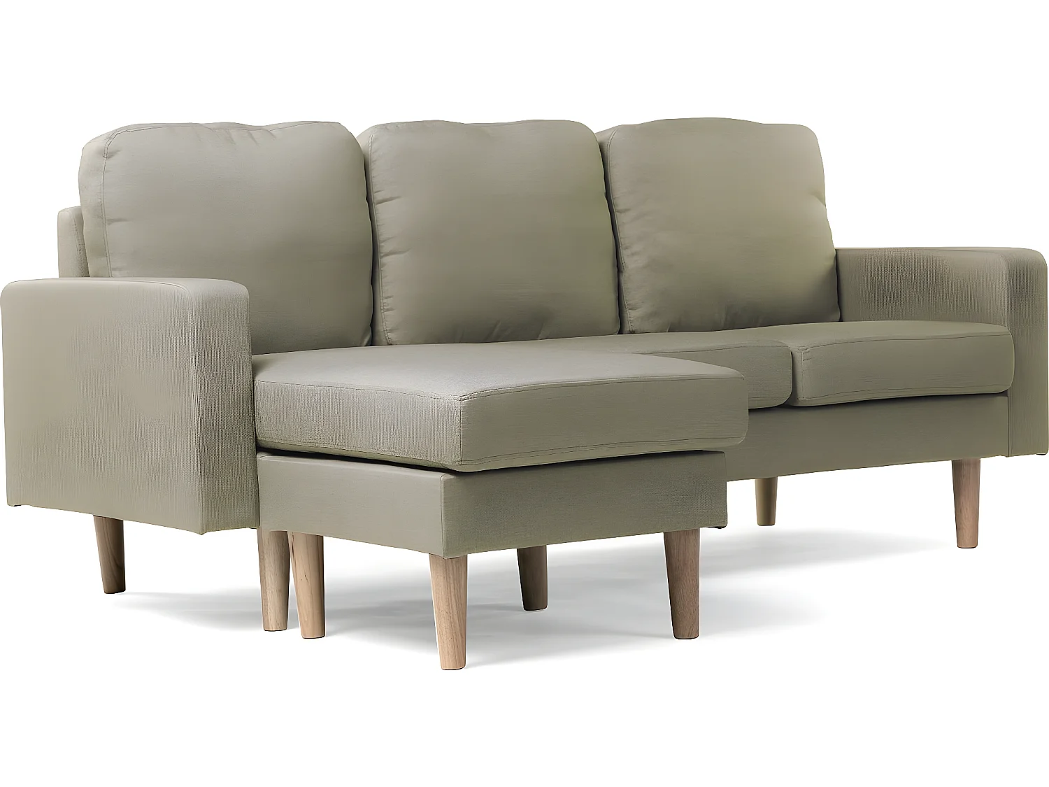 Canapé d'angle réversible en tissu "Gabby" - 3 places - Beige