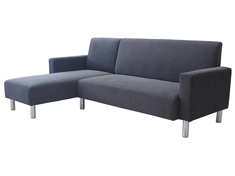 Canapé d'angle tissu réversible "Rio" - 4 places - Gris