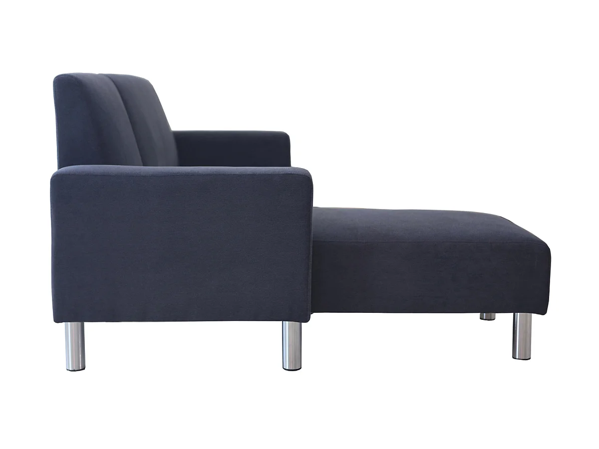 Sofá de canto reversível "Rio" em tecido - 4 lugares - Cinza elegante