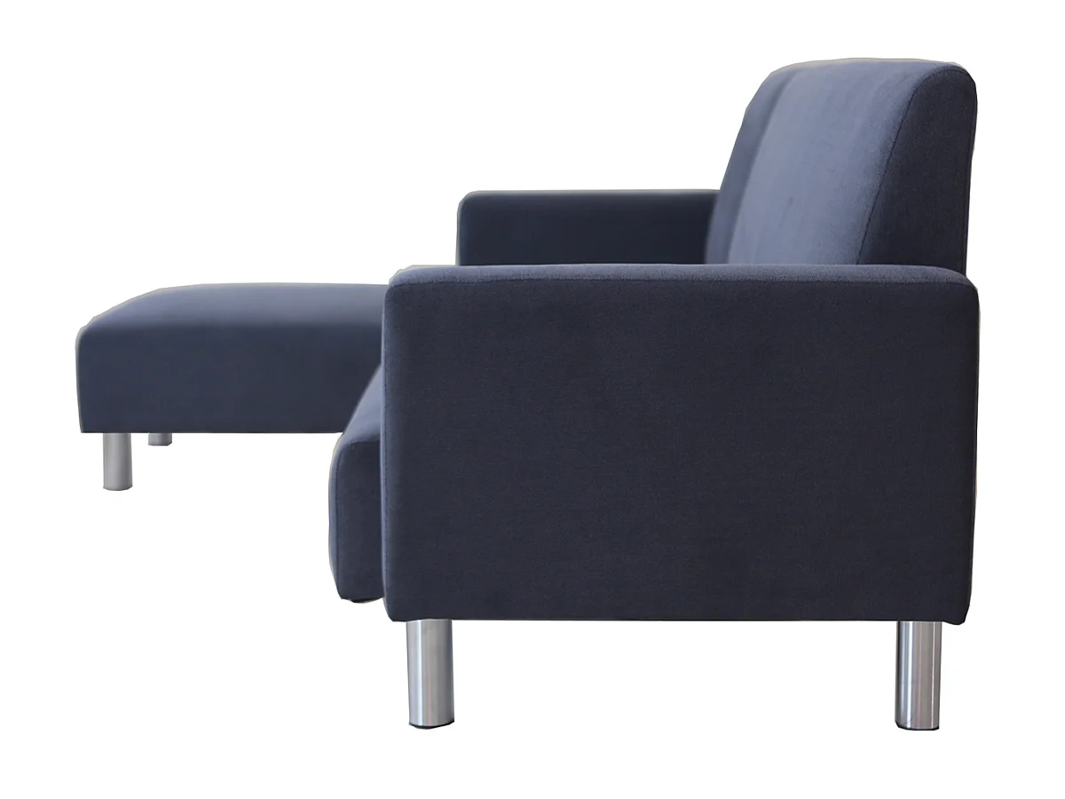 Sofá de canto reversível "Rio" em tecido - 4 lugares - Cinza elegante