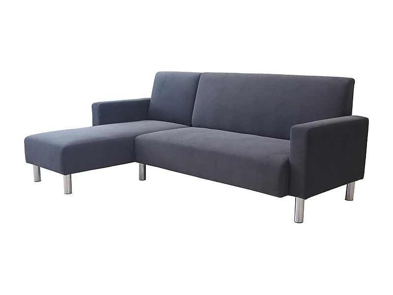 Canapé d'angle tissu réversible "Rio" - 4 places - Gris