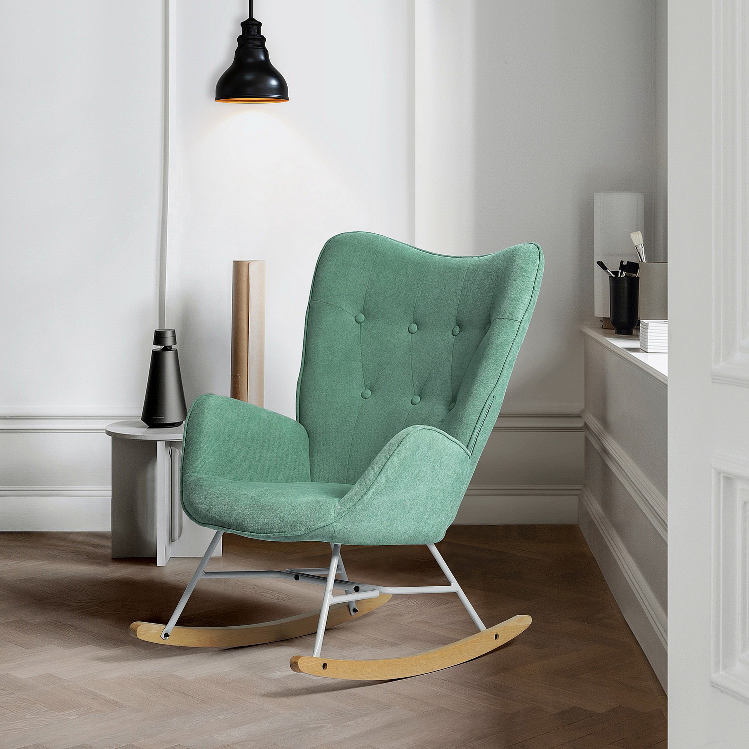 Fauteuil à bascule fauteuil de salon avec coussin lombaire 64.5x92x81.5 Fauteuil à bascule fauteuil de salon avec coussin lombaire 64.5x92x81.5