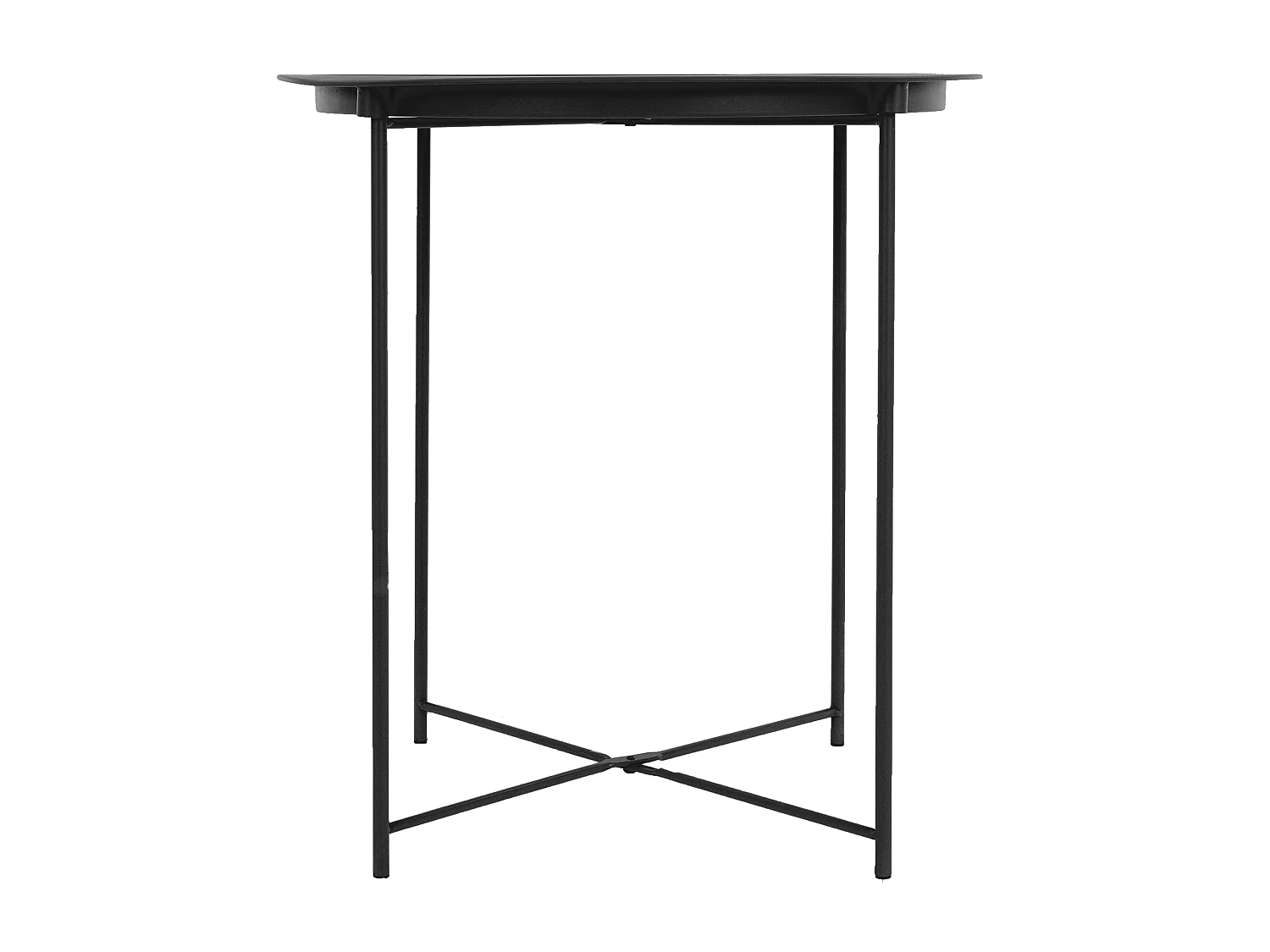 Tavolino rotondo con piano in metallo nero ECD Germany