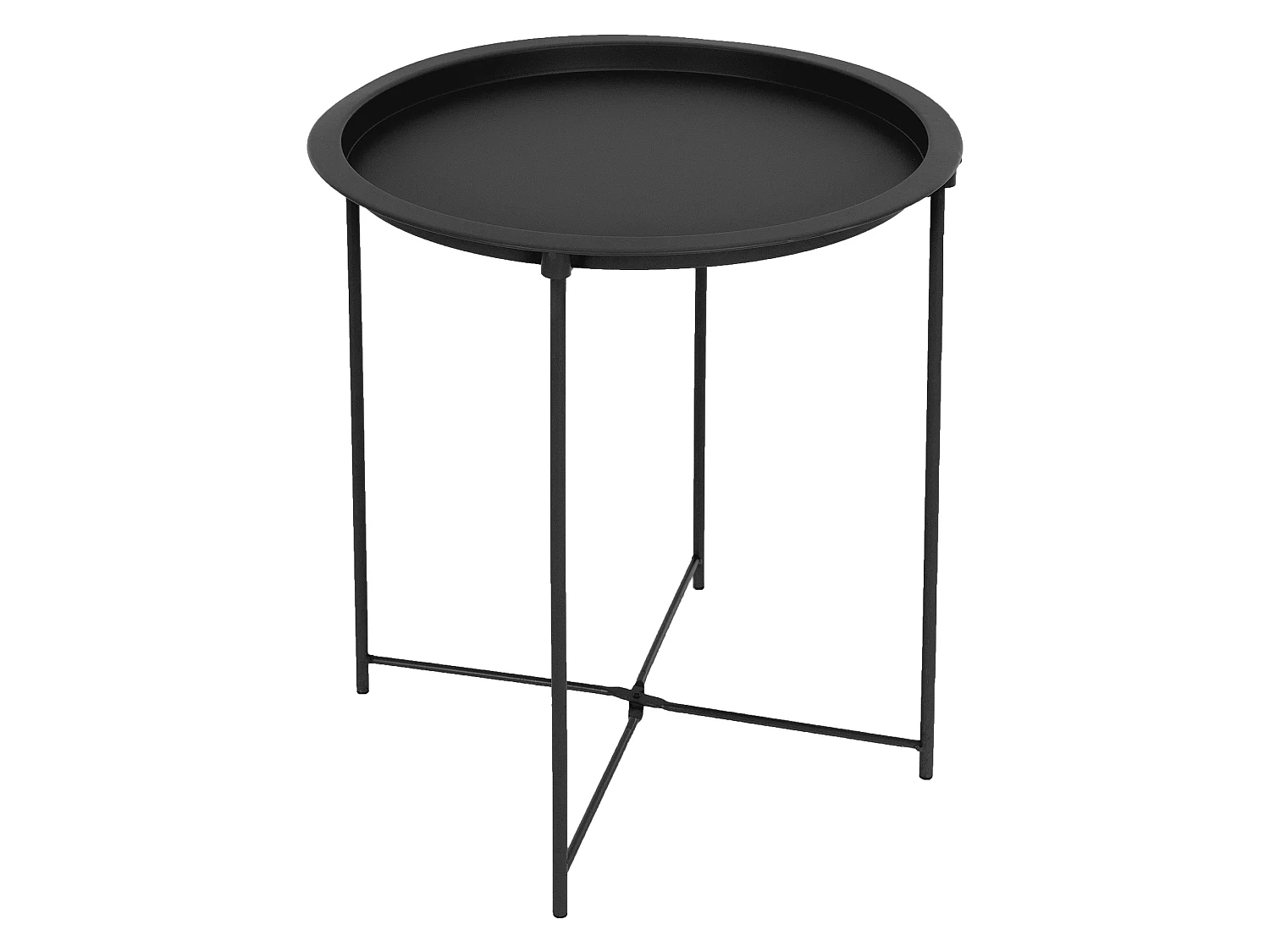 Mesa de centro redonda con tapa de metal negro ECD Germany