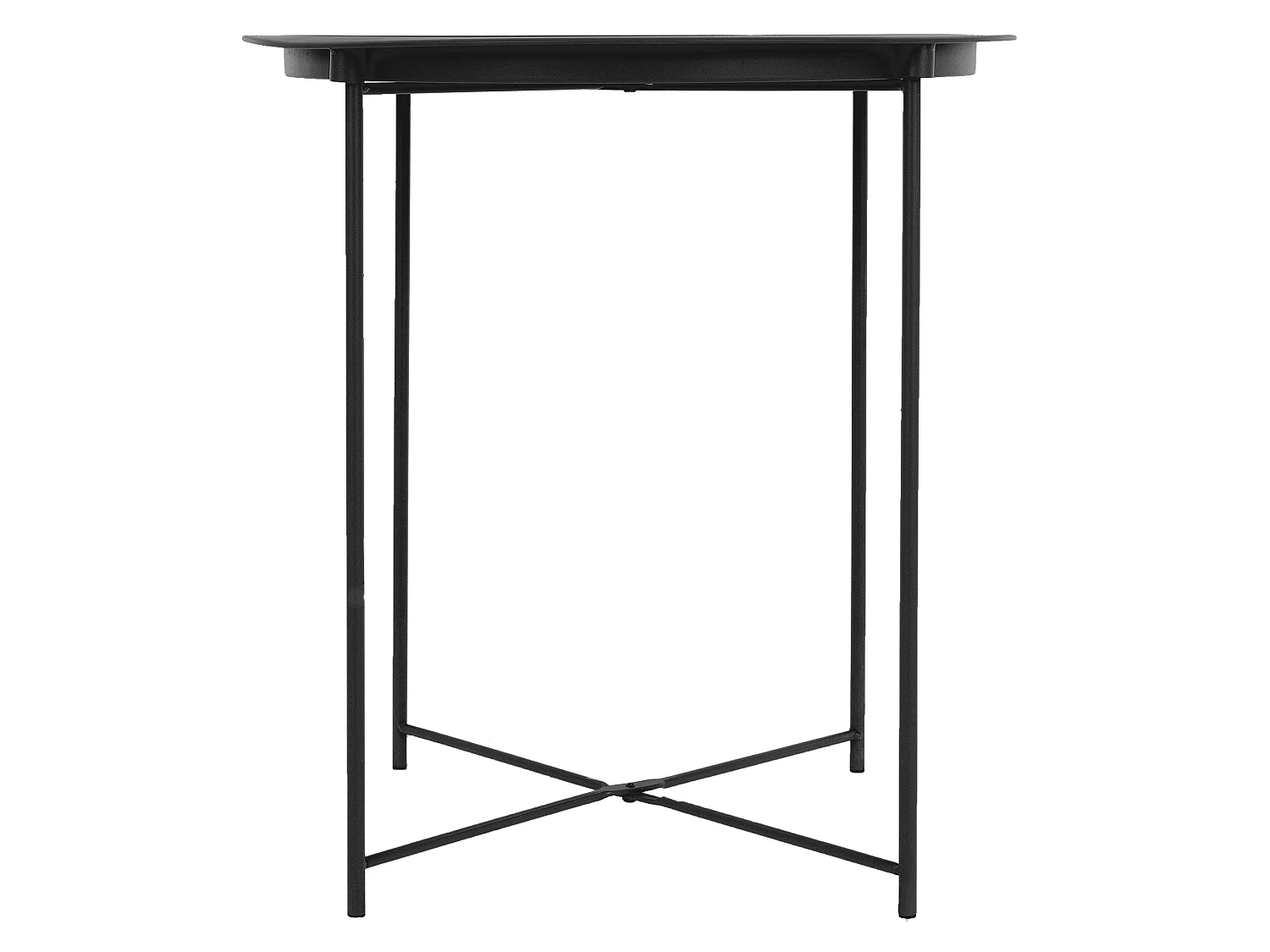 Mesa de centro redonda con tapa de metal negro ECD Germany