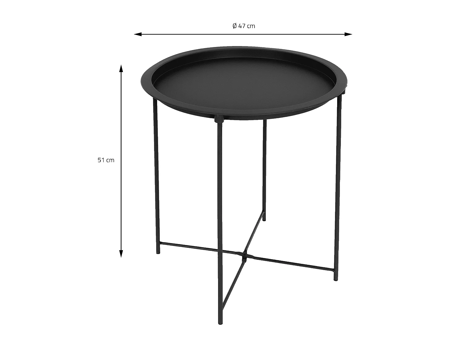 Mesa de centro redonda con tapa de metal negro ECD Germany