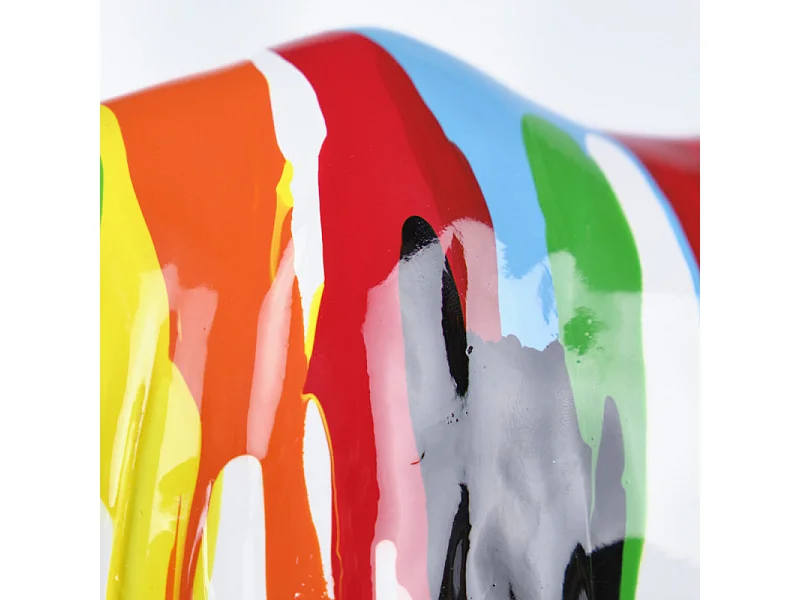Statue rhinocéros coulures peintures multicolores H17 cm - BASIL DRIPS