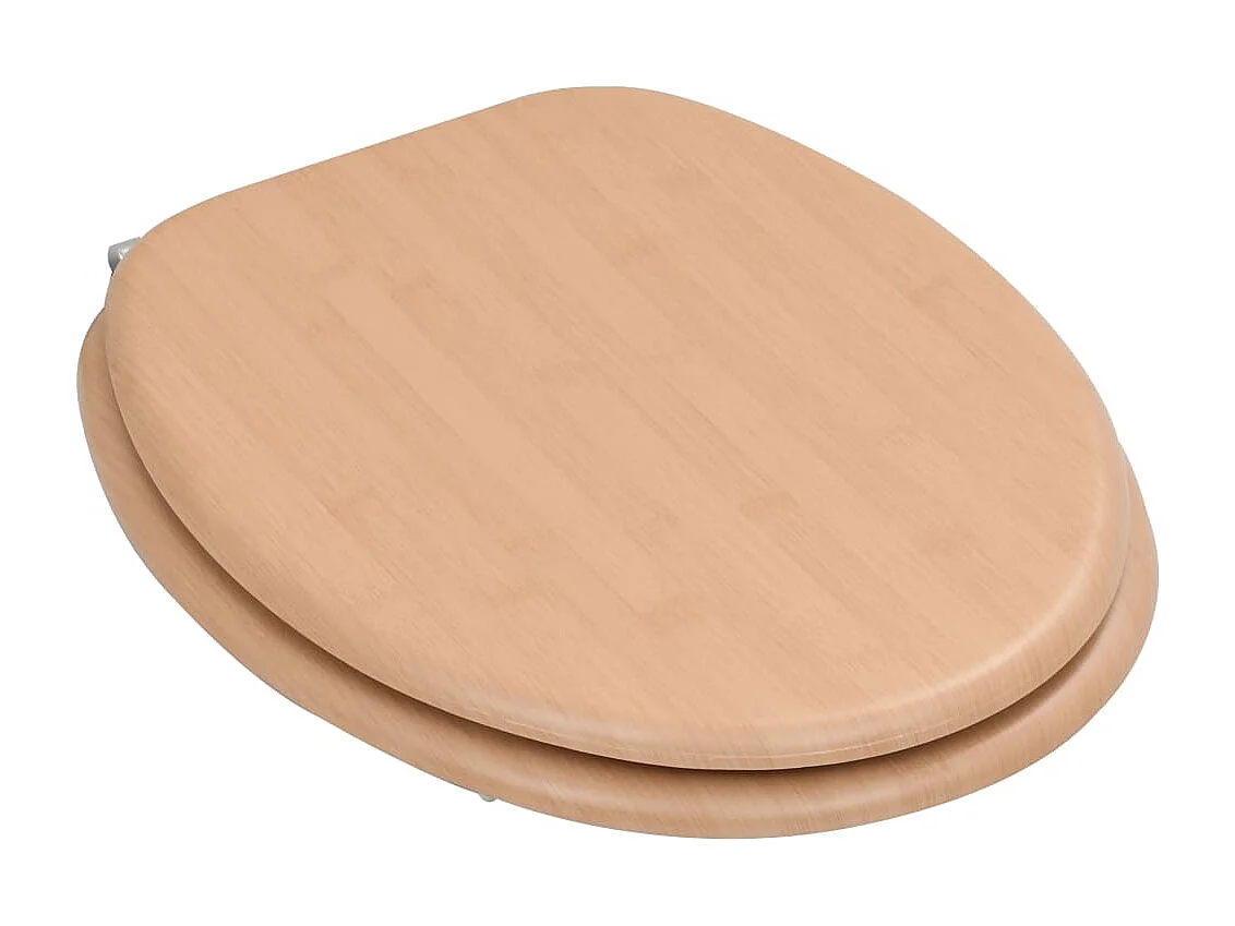 Lot de deux sièges effet bois marron 42.5 x 35.8 x 5 cm 02_0002963