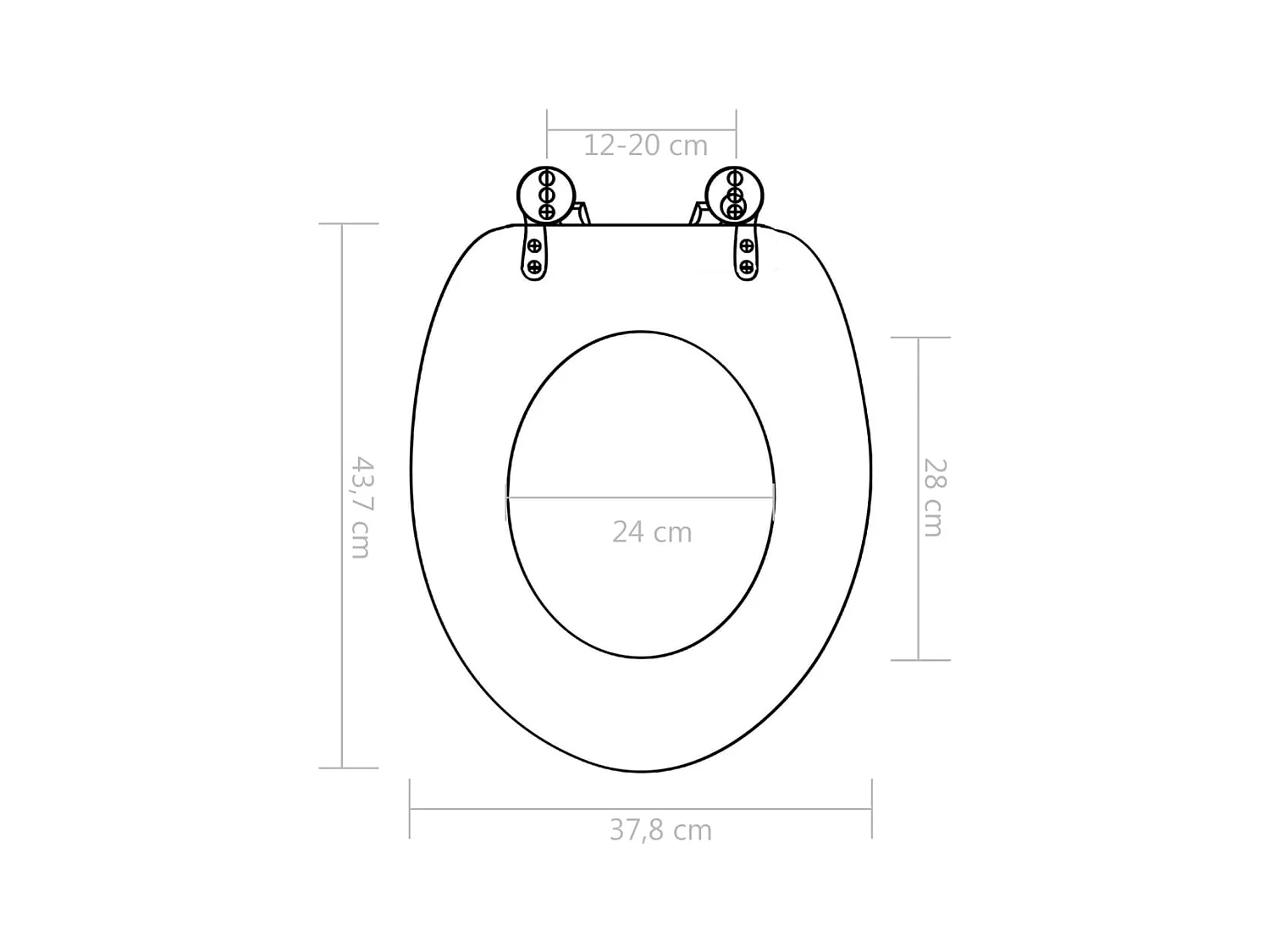Siège de toilette abattant effet bois marron 42.5 x 35.8 x 5 cm 02_0002896