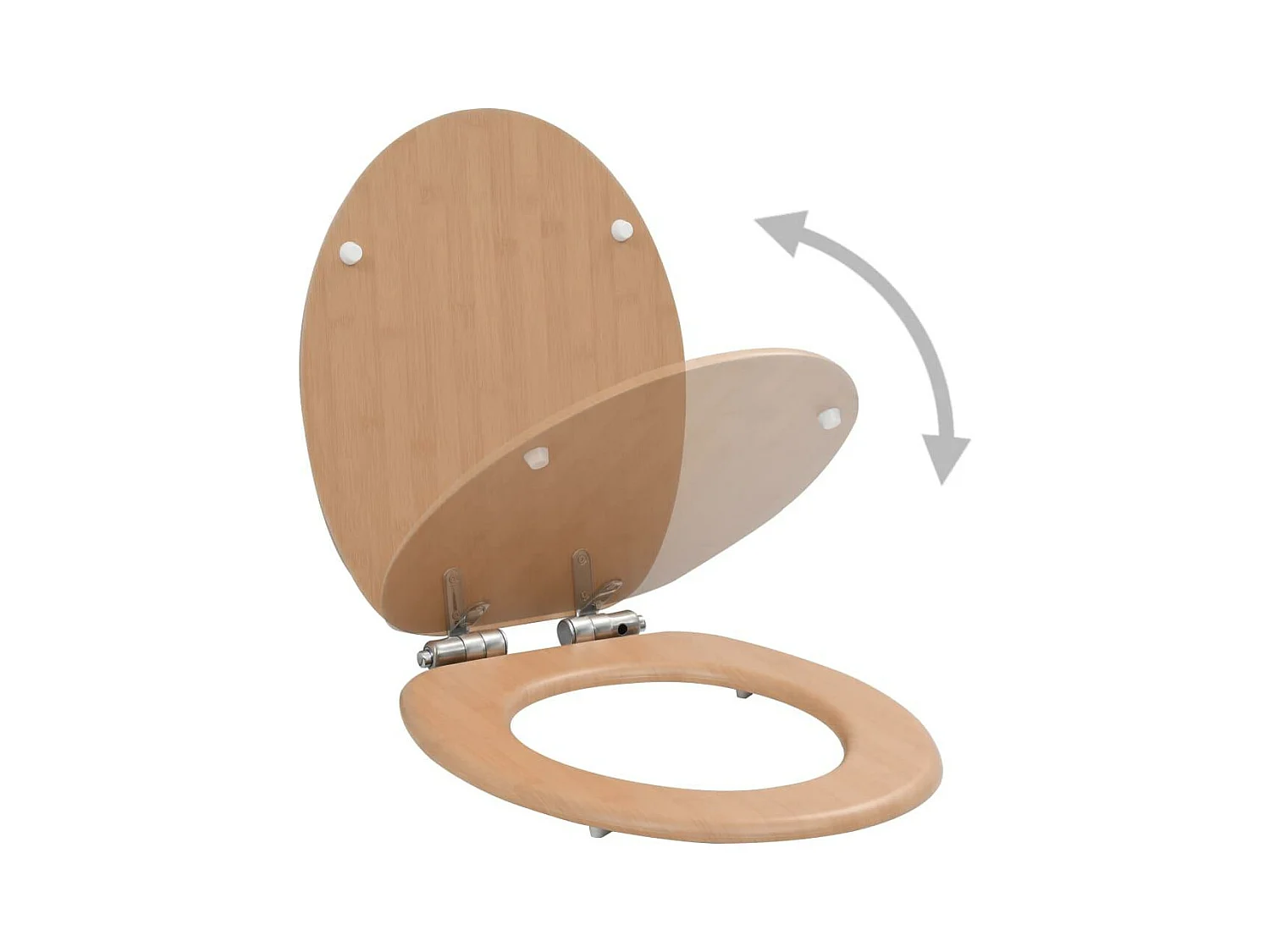 Lot de 2 sièges effet bois marron 43.7 x 37.8 x 5 cm 02_0002962