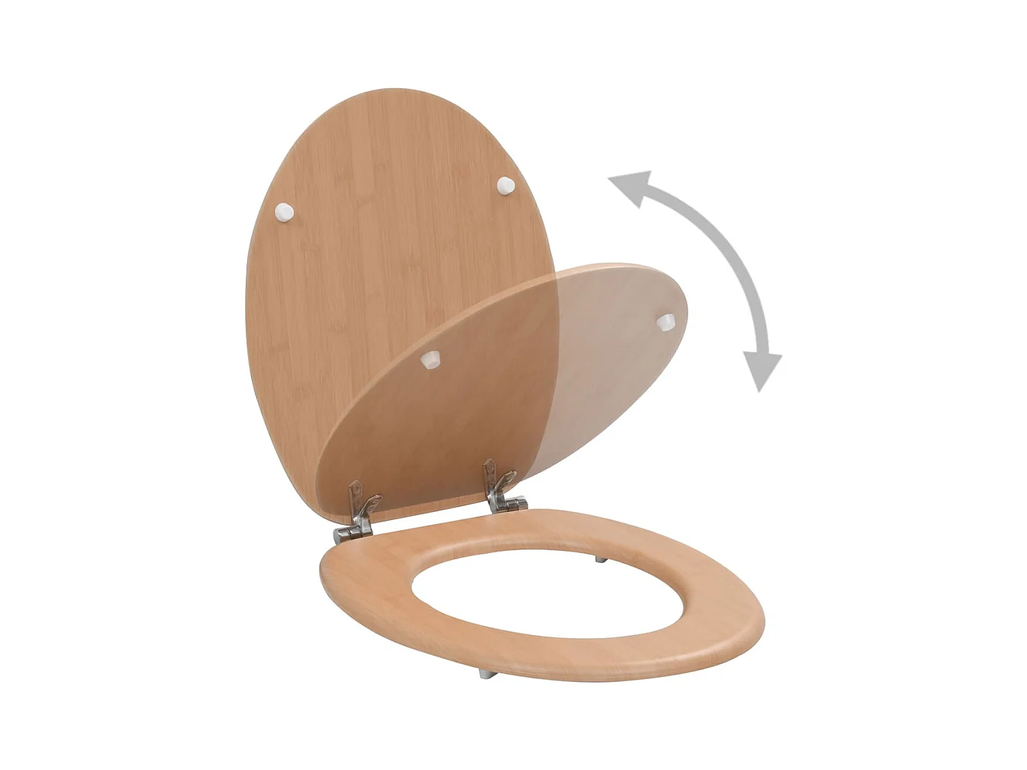 Siège de toilette abattant effet bois marron 42.5 x 35.8 x 5 cm 02_0002897