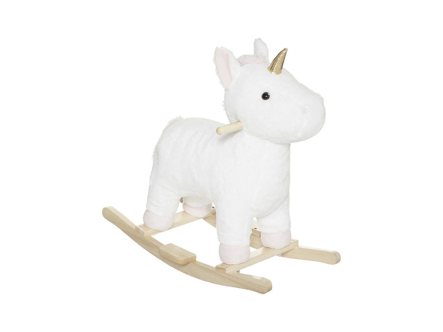 Cheval à bascule Licorne blanche et rose H 55 cm