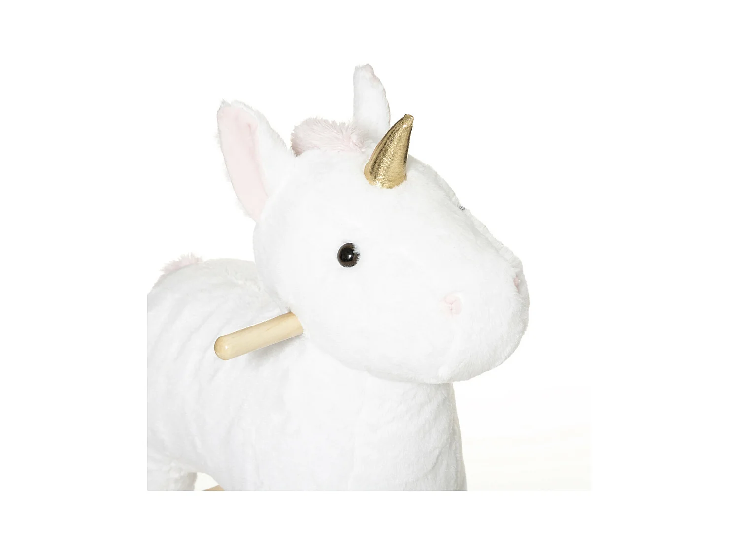 Cheval à bascule Licorne blanche et rose H 55 cm