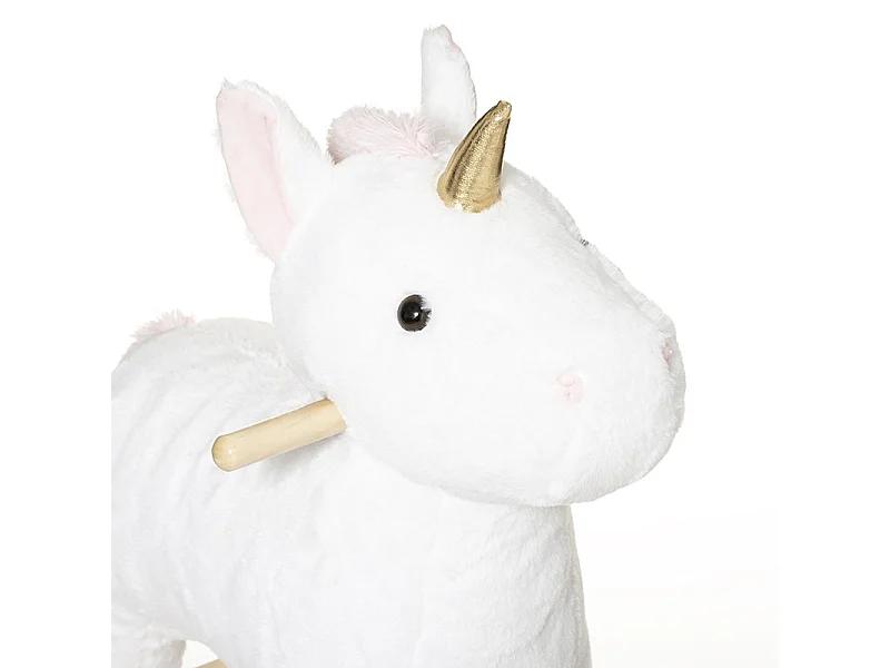 Cheval à bascule Licorne blanche et rose H 55 cm