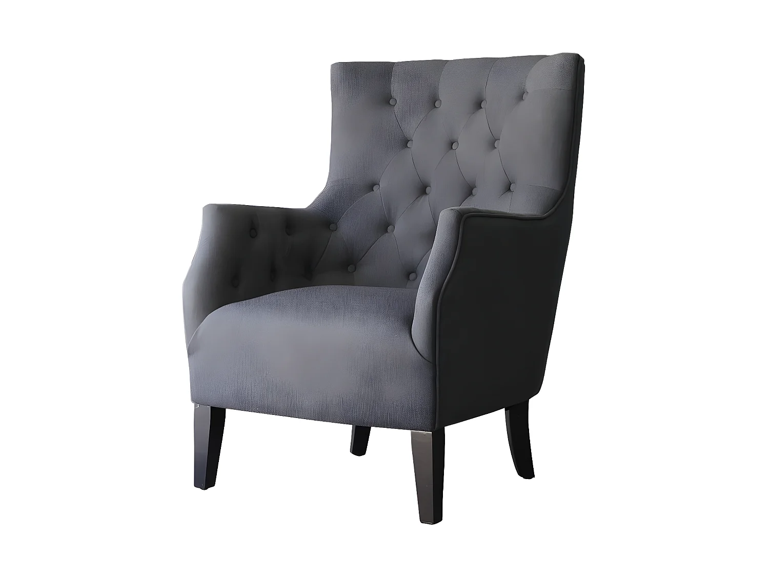 Fauteuil Scandinave Tissu "Duchesse" - 76 x 83 x 100,5 cm - Gris