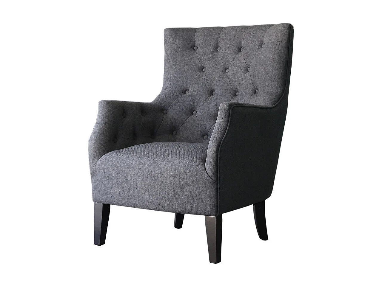 Fauteuil Scandinave Tissu "Duchesse" - 76 x 83 x 100,5 cm - Gris