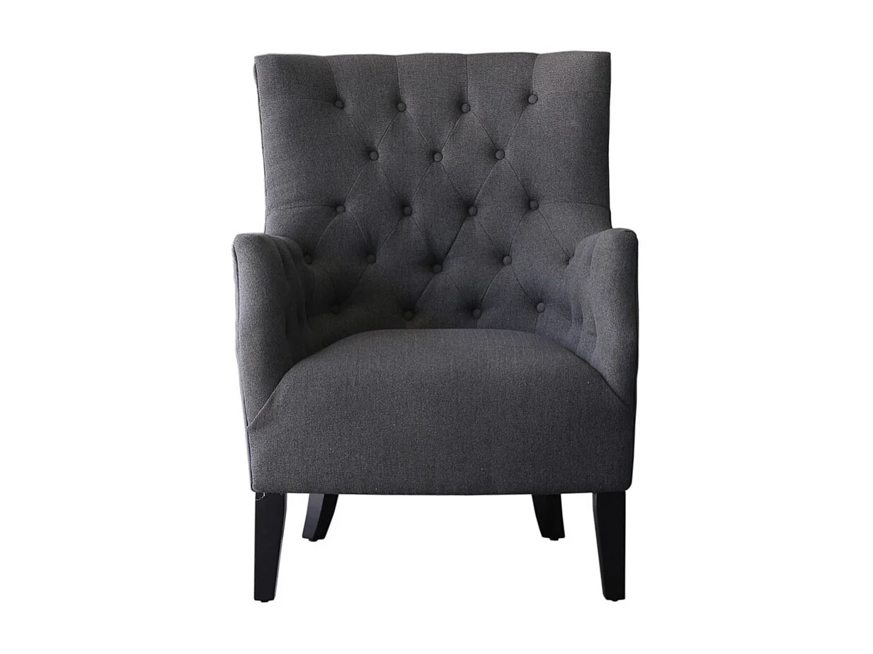 Fauteuil Scandinave Tissu "Duchesse" - 76 x 83 x 100,5 cm - Gris