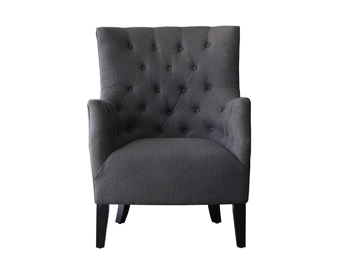 Poltrona Escandinava Tecido "Duchesse" - 76 x 83 x 100,5 cm - Cinza