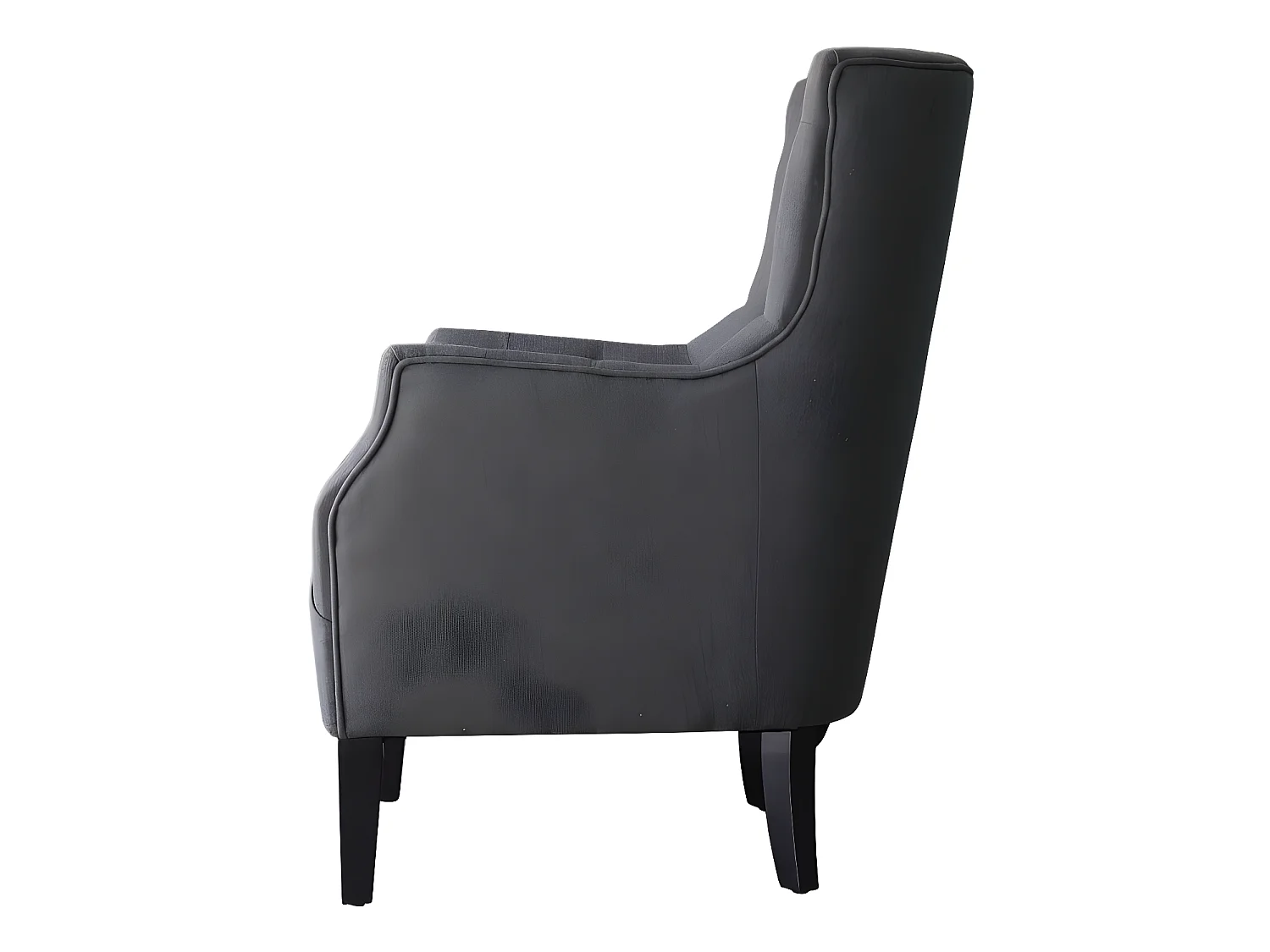 Fauteuil Scandinave Tissu "Duchesse" - 76 x 83 x 100,5 cm - Gris