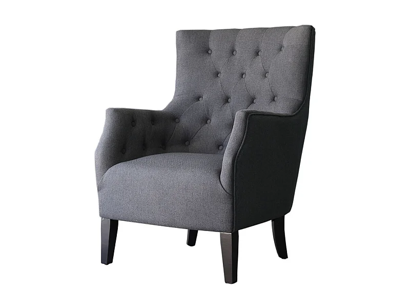 Fauteuil Scandinave Tissu "Duchesse" - 76 x 83 x 100,5 cm - Gris