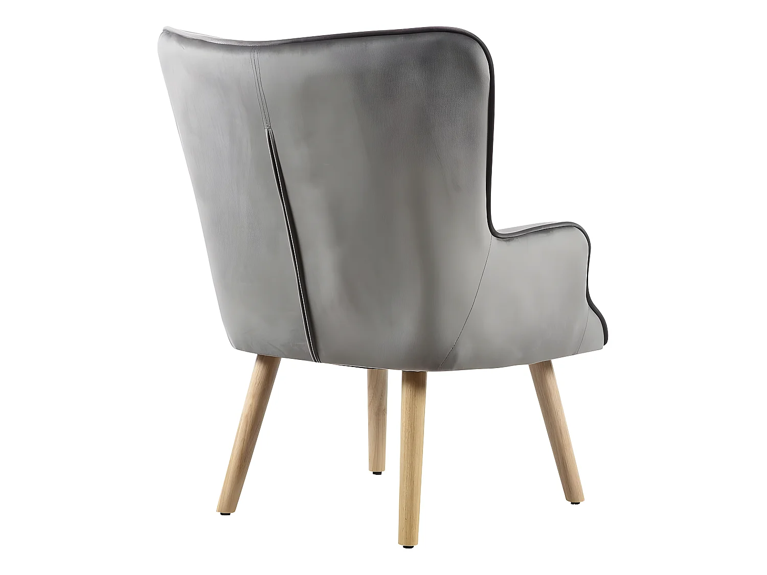 Poltrona in velluto stile scandinavo "Odense" - 73 x 81 x 92,5 cm - 1 posto - Grigio