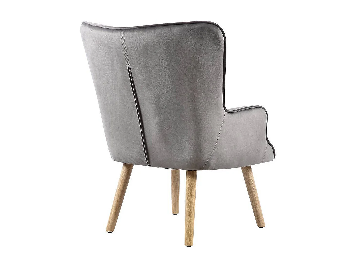 Fauteuil style scandinave velours "Odense" - 73 x 81 x 92.5 cm - 1 place - Gris