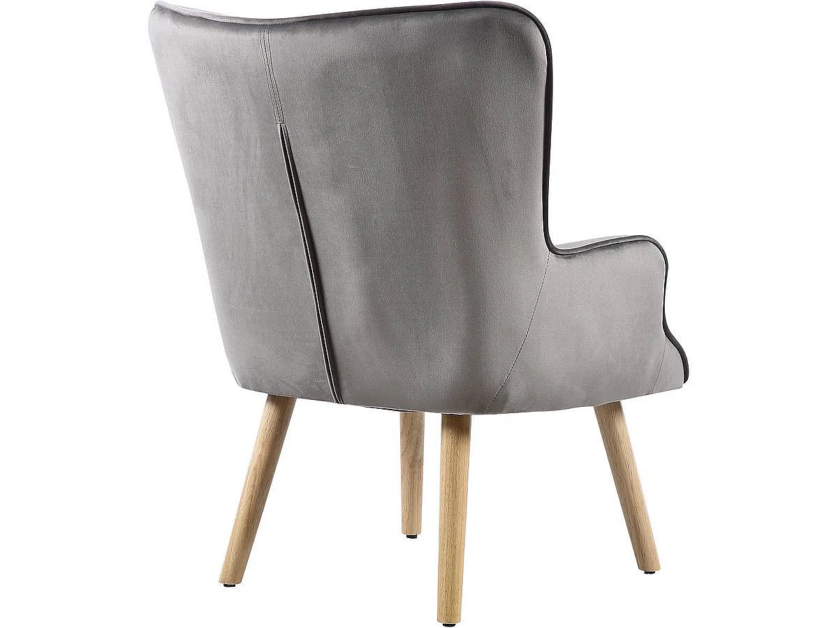 Skandinavisk Sammetsfåtölj "Odense" - Grå - 73 x 81 x 92,5 cm - Elegant Design