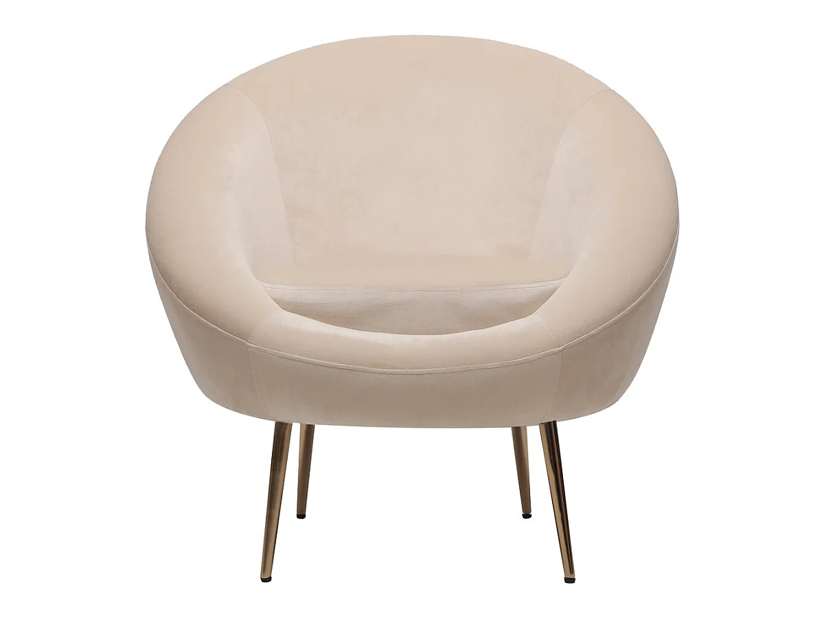 Poltrona de veludo "Cocon" confortável e elegante para sala de estar, quarto ou escritório - Bege