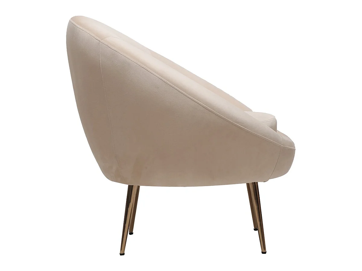 Poltrona de veludo "Cocon" confortável e elegante para sala de estar, quarto ou escritório - Bege