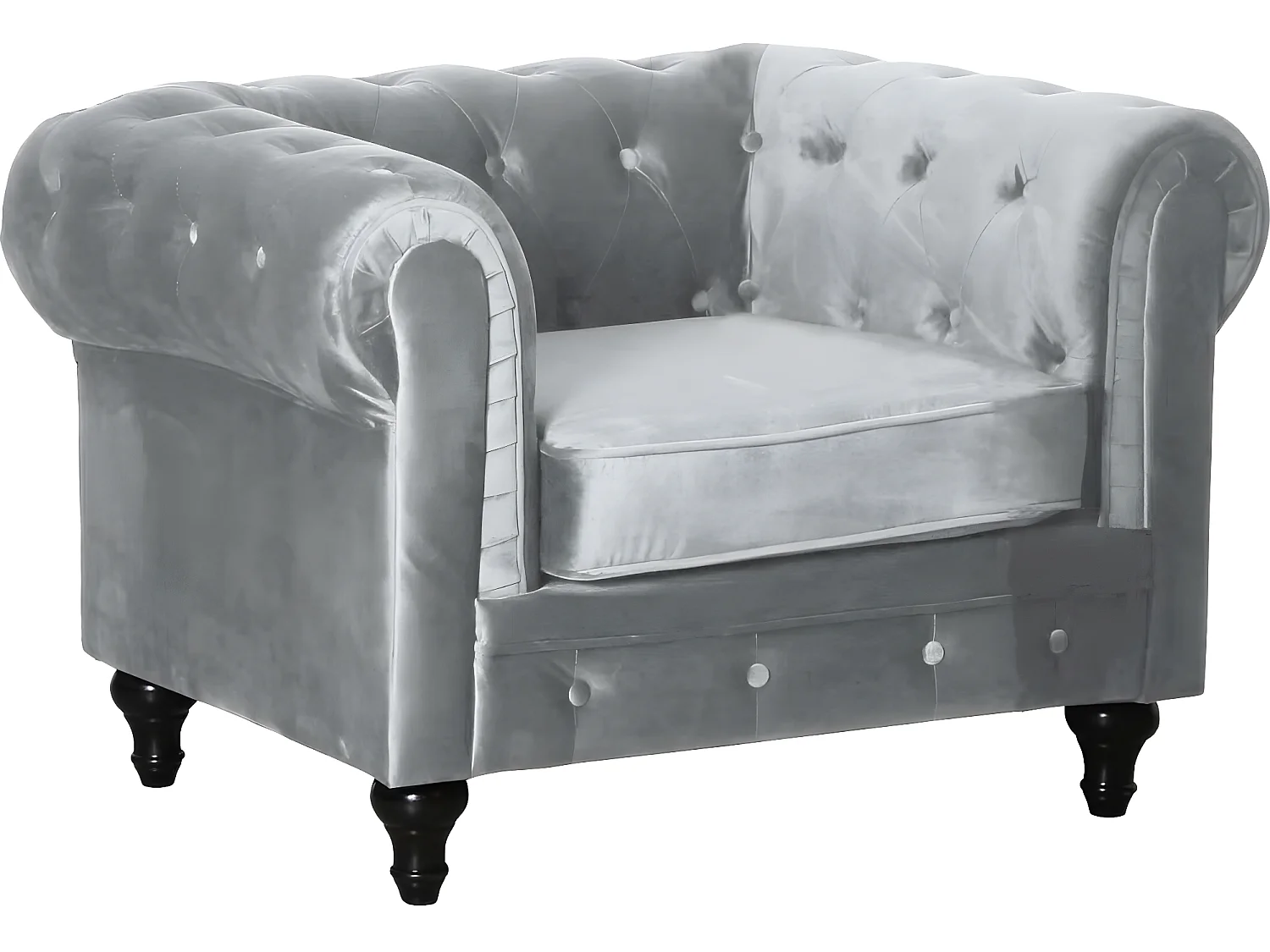 Sillón Chesterfield "Aliza"  - Gris