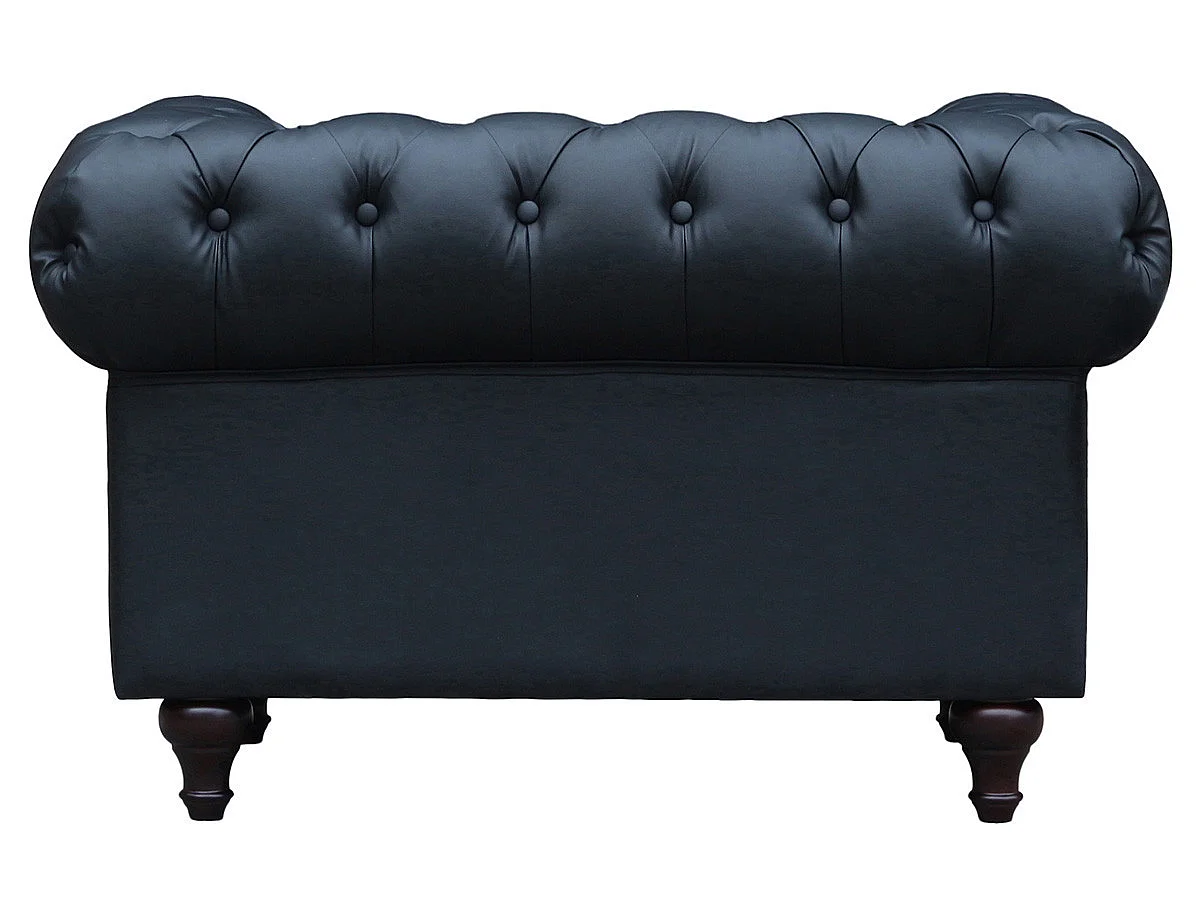 Fauteuil Chesterfield "Aliza" - 111 x 82 x 70 cm - Noir