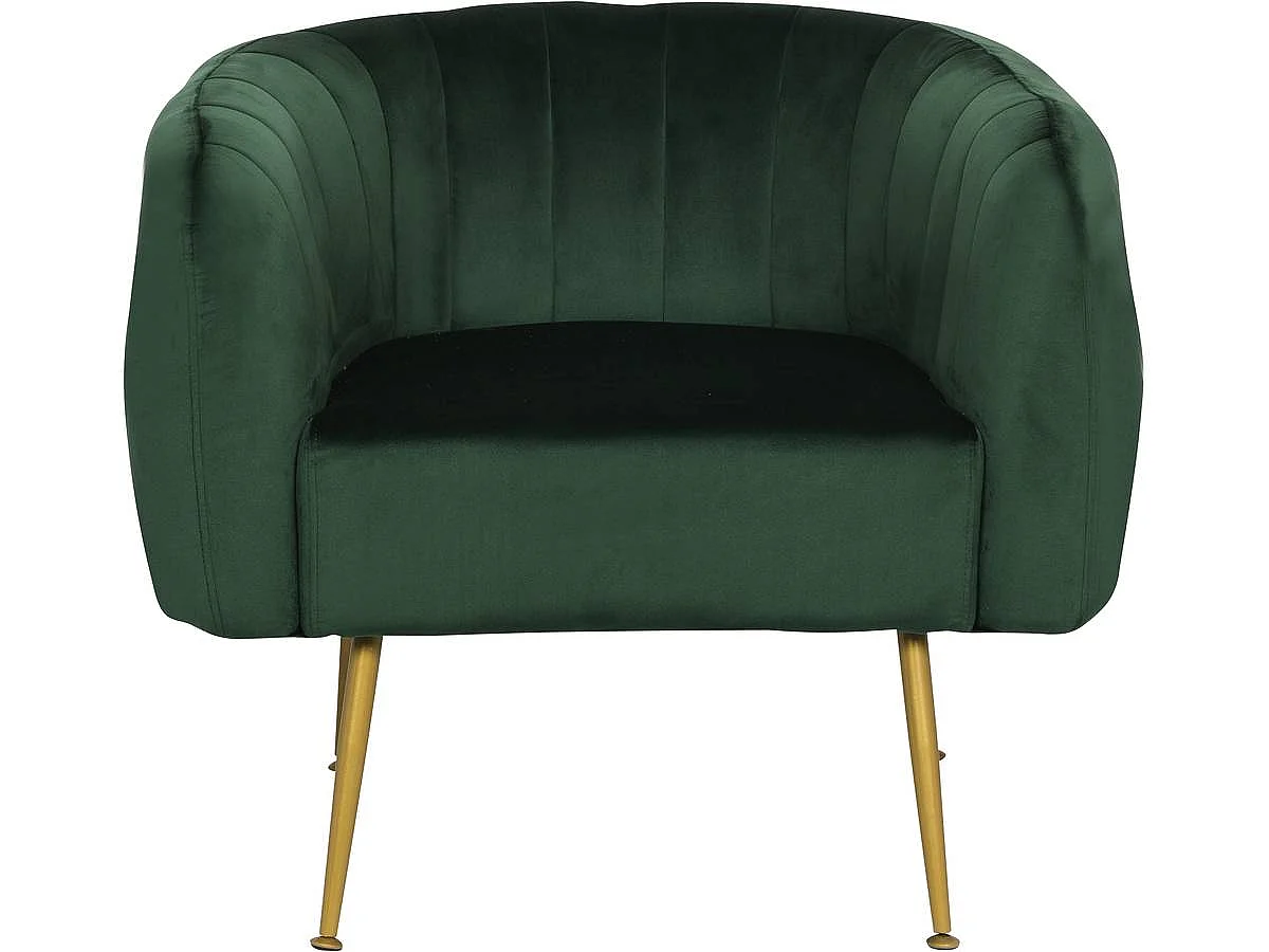 Stoel fauteuil velours fluweel "Diana" - 1 zits - Groen