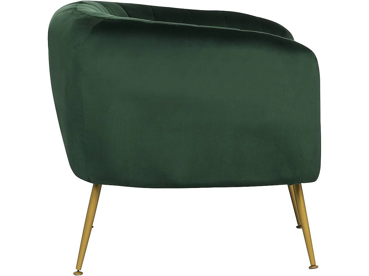 Stoel fauteuil velours fluweel "Diana" - 1 zits - Groen