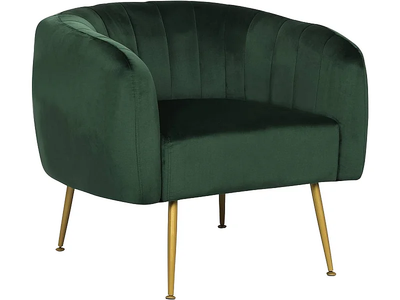 Fauteuil en velours "Diana" - 1 place - Vert