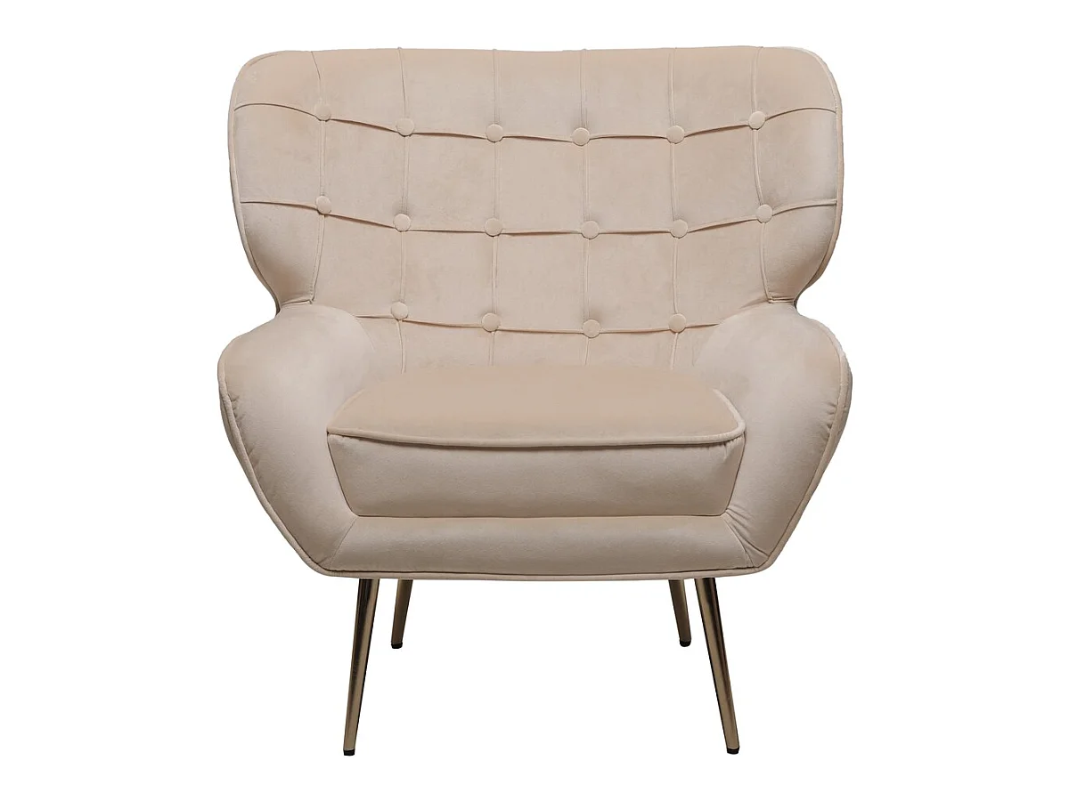 Sessel aus Samt "Austin" - 79 x 71 x 79,5 cm - Beige