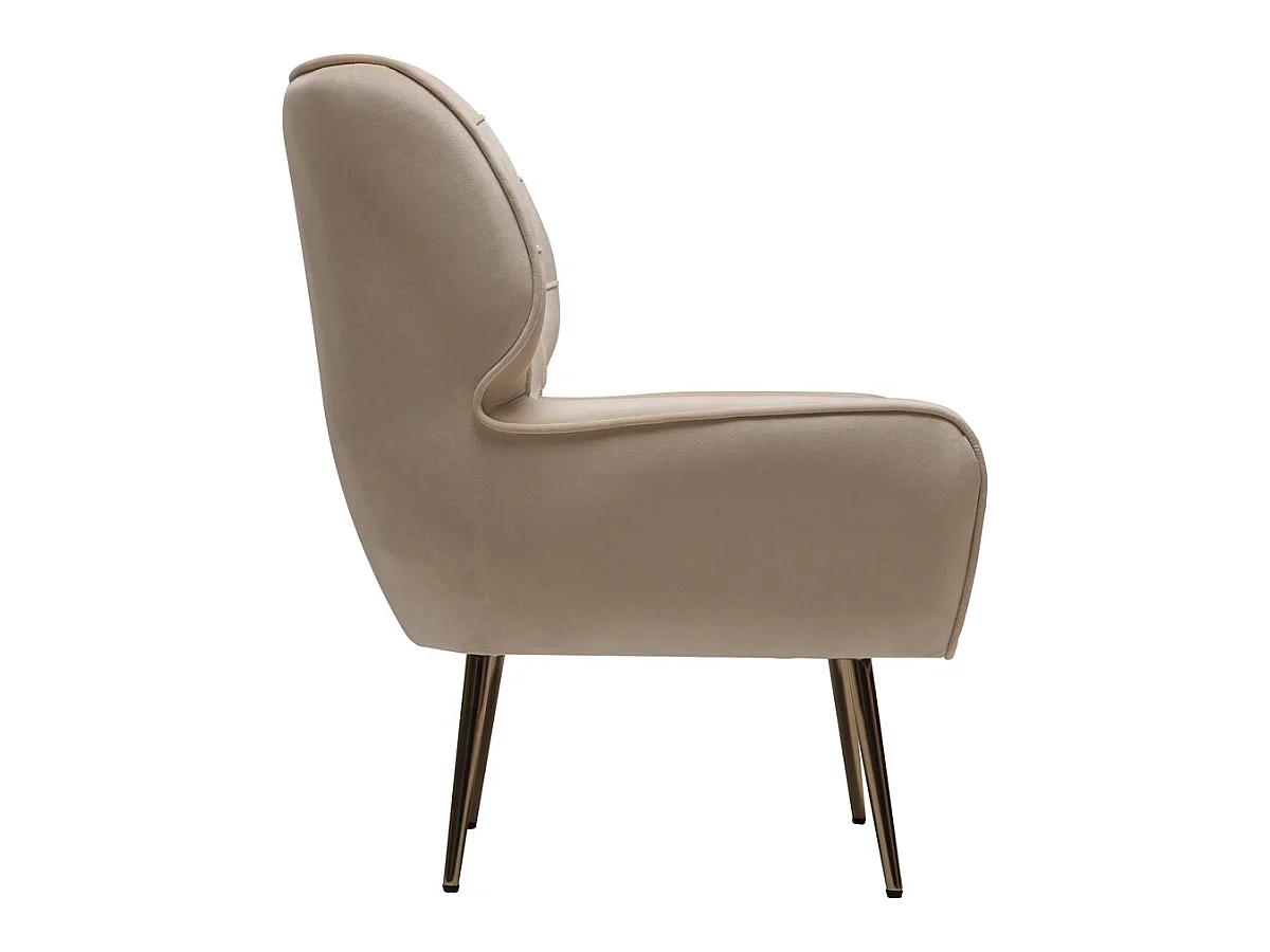 Sessel aus Samt "Austin" - 79 x 71 x 79,5 cm - Beige