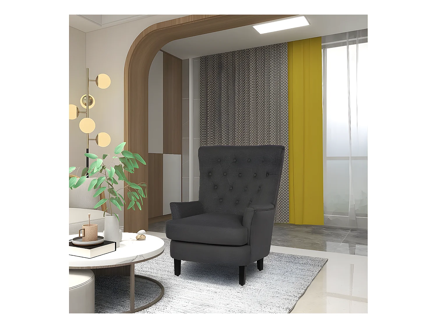 Fauteuil "Arhus" - 1 place - Gris foncé