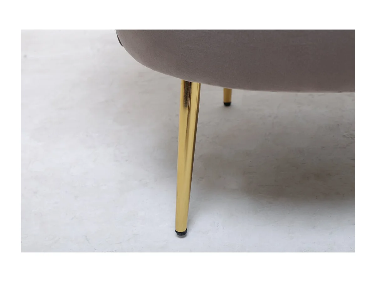 Fauteuil en velours "Floria" - 75 x 68 x 77.5 cm - Gris