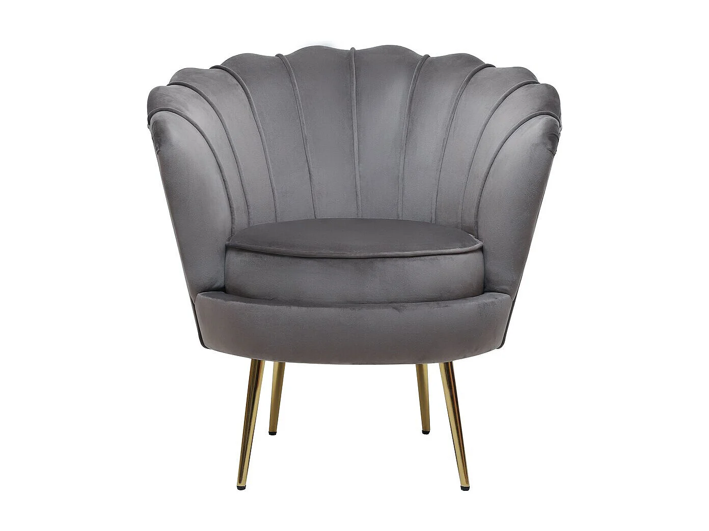 Stoel fauteuil velours fluweel "Floria" - 75 x 68 x 77,5 cm - Grijs