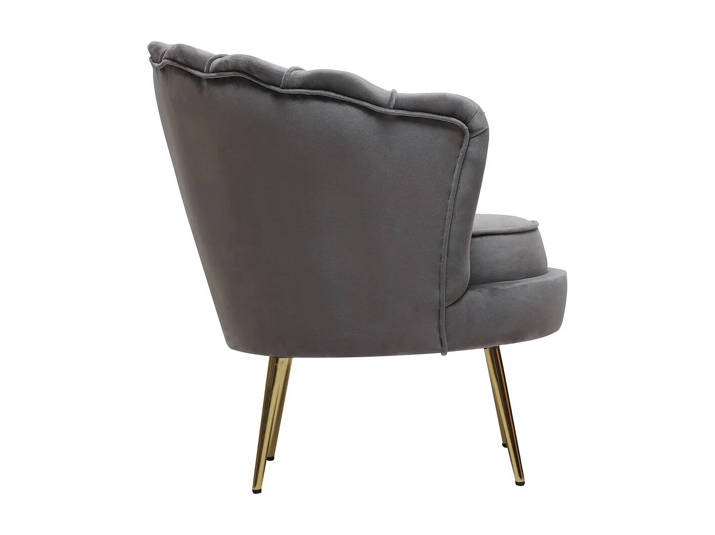 Sillón de terciopelo "Floria" - 75 x 68 x 77,5 cm - Gris