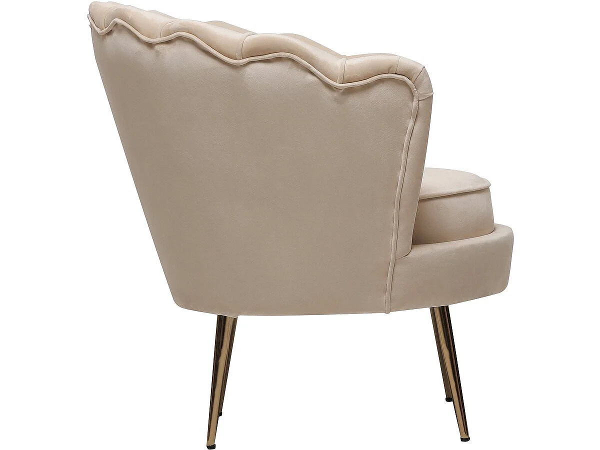 Stoel fauteuil velours fluweel "Floria" - 75 x 68 x 77,5 cm - Grijs