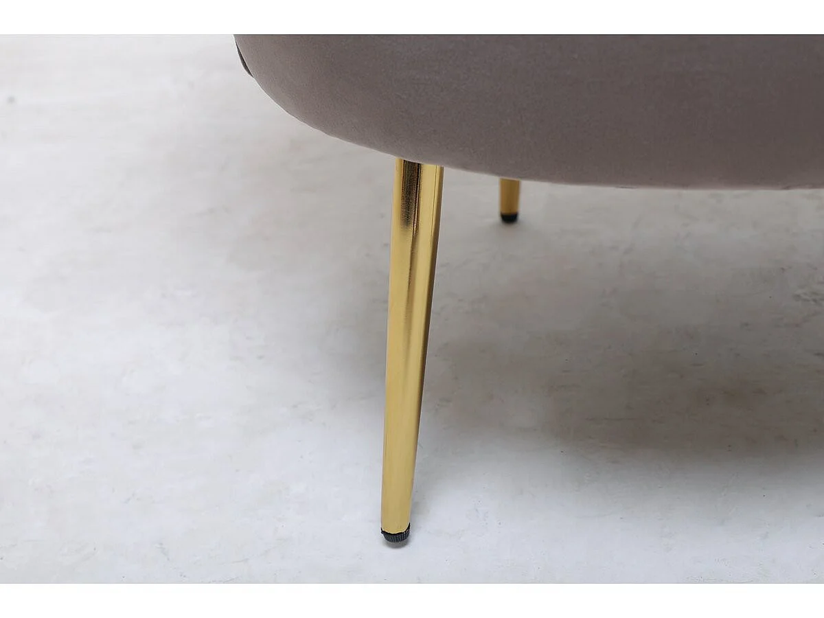 Fauteuil en velours "Floria" - 75 x 68 x 77.5 cm - Gris