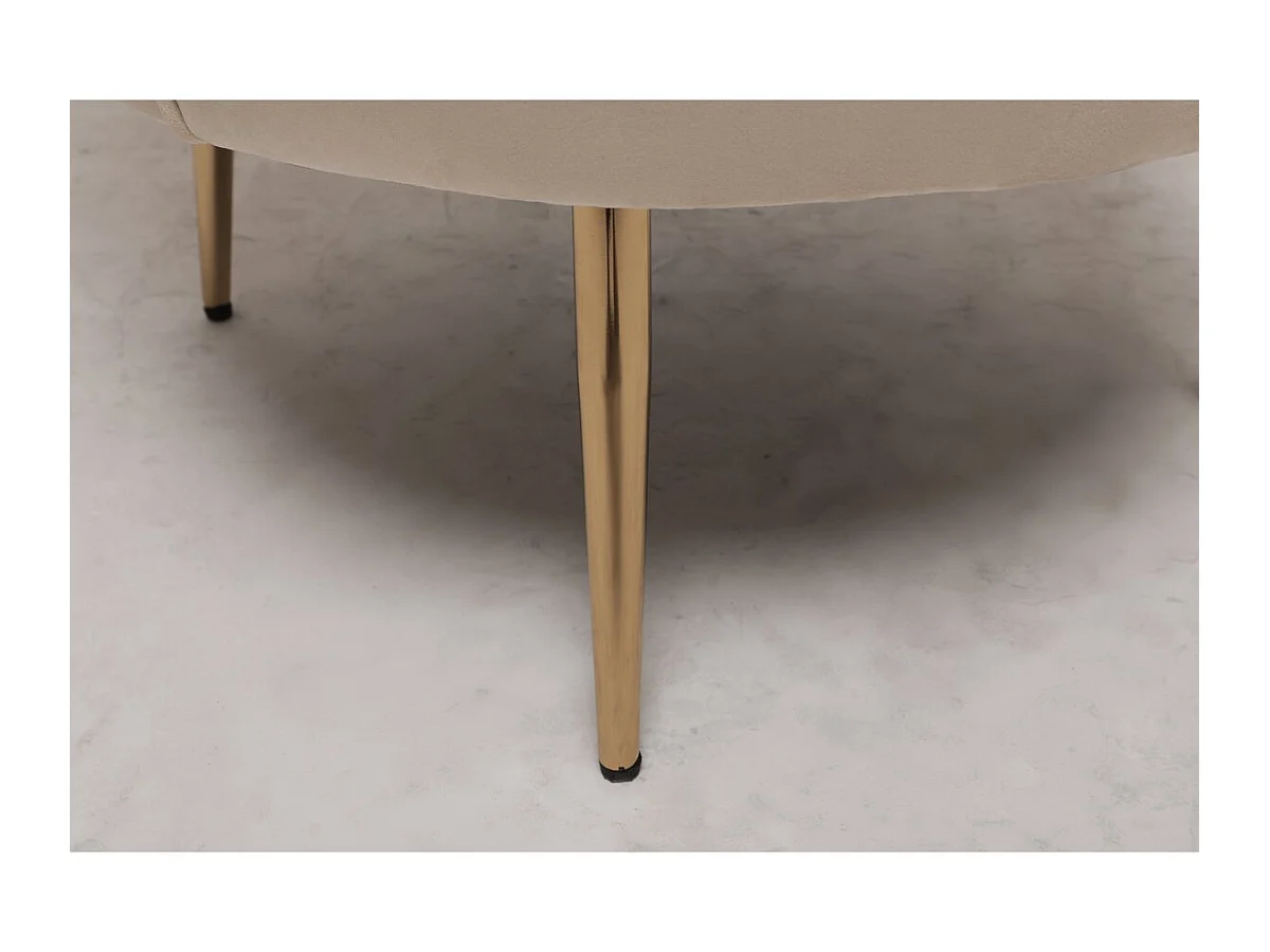 Fauteuil en velours "Floria" - 70 x 73 x 76 cm - Beige