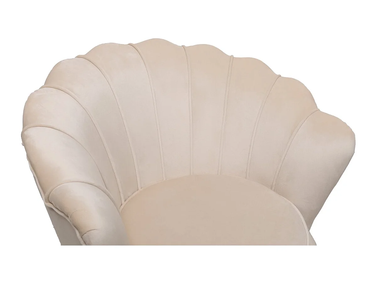 Fauteuil en velours "Floria" - 70 x 73 x 76 cm - Beige