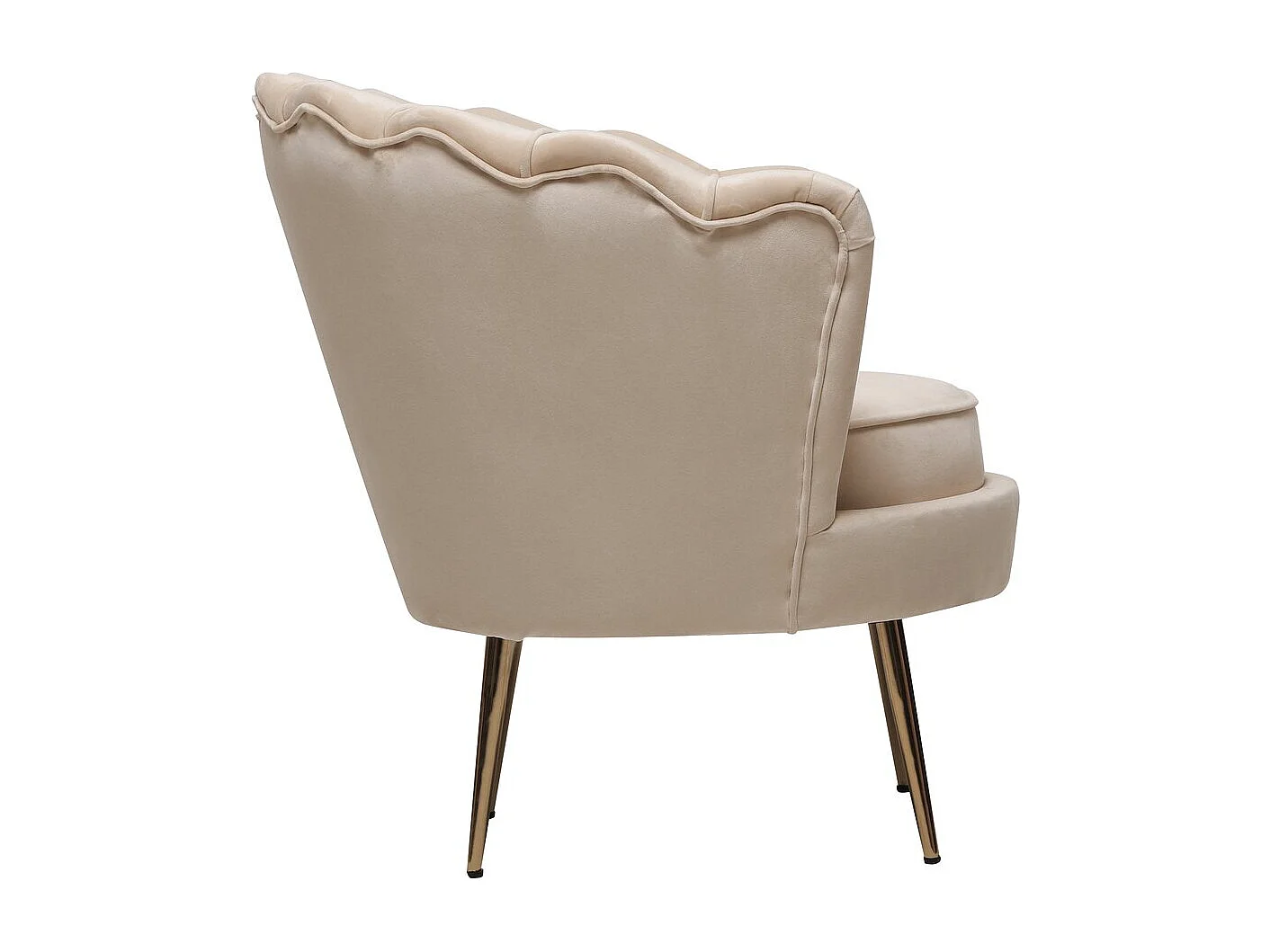 Fauteuil en velours "Floria" - 70 x 73 x 76 cm - Beige